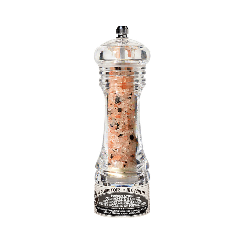 Mini Moulin Preparation Culinaire A Base De Sel Rose De L'Himalaya, Truffe