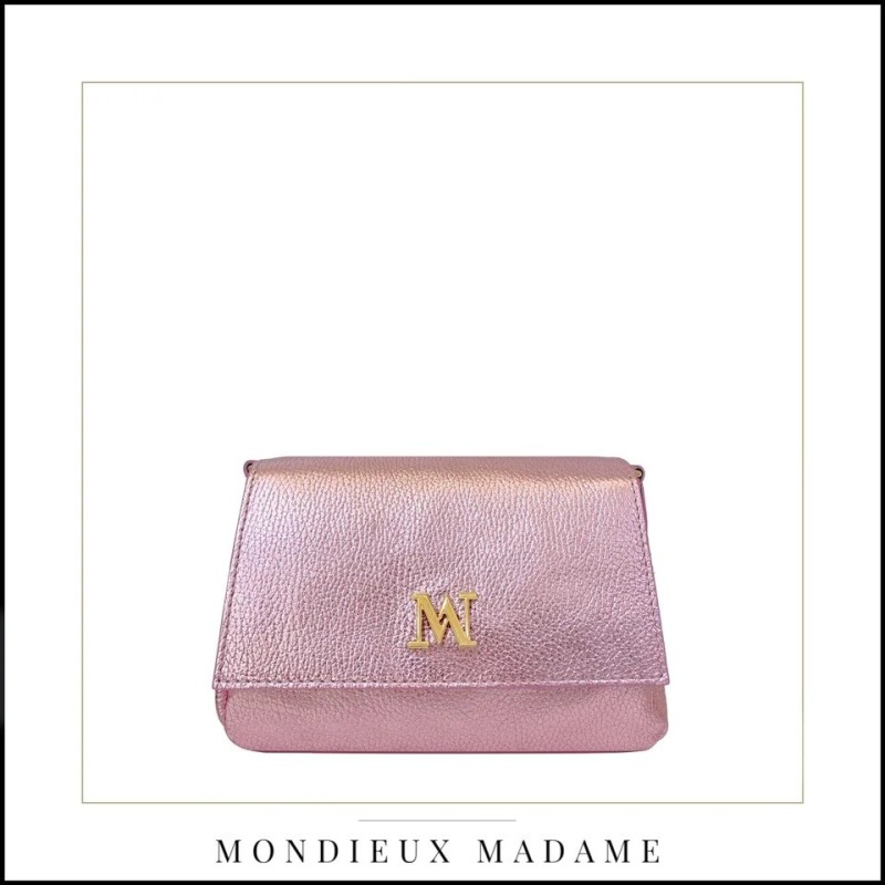 Sac"Eva " Rose Métallique Mondieux Madame