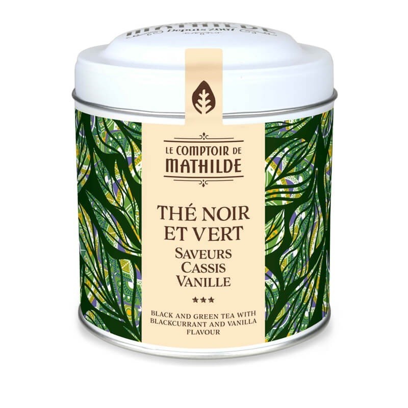 Thé Noir et Vert Saveurs Cassis Vanille 100G