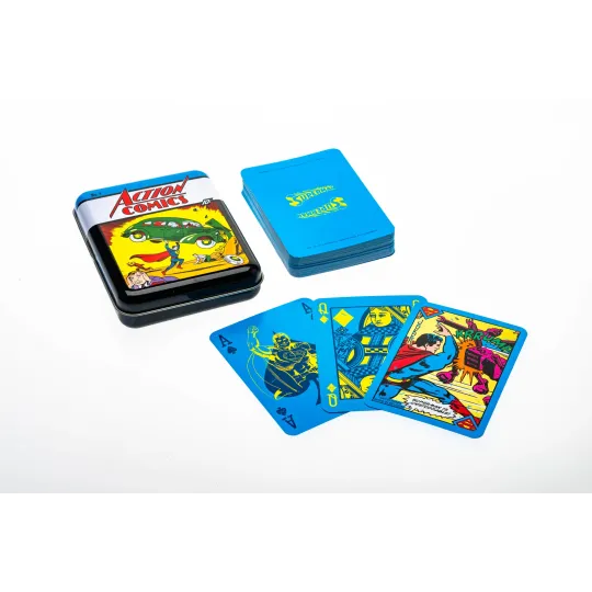 DC COMICS - Action Comics - Jeu de Carte Boite Métallique