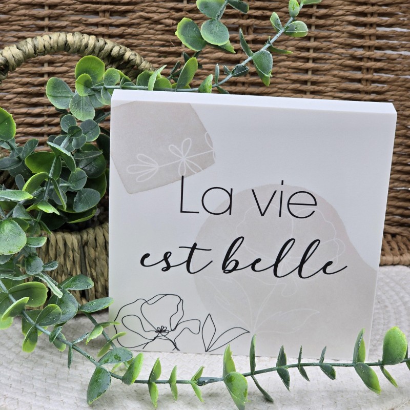 Cadre épais 15/15 " la vie est belle"