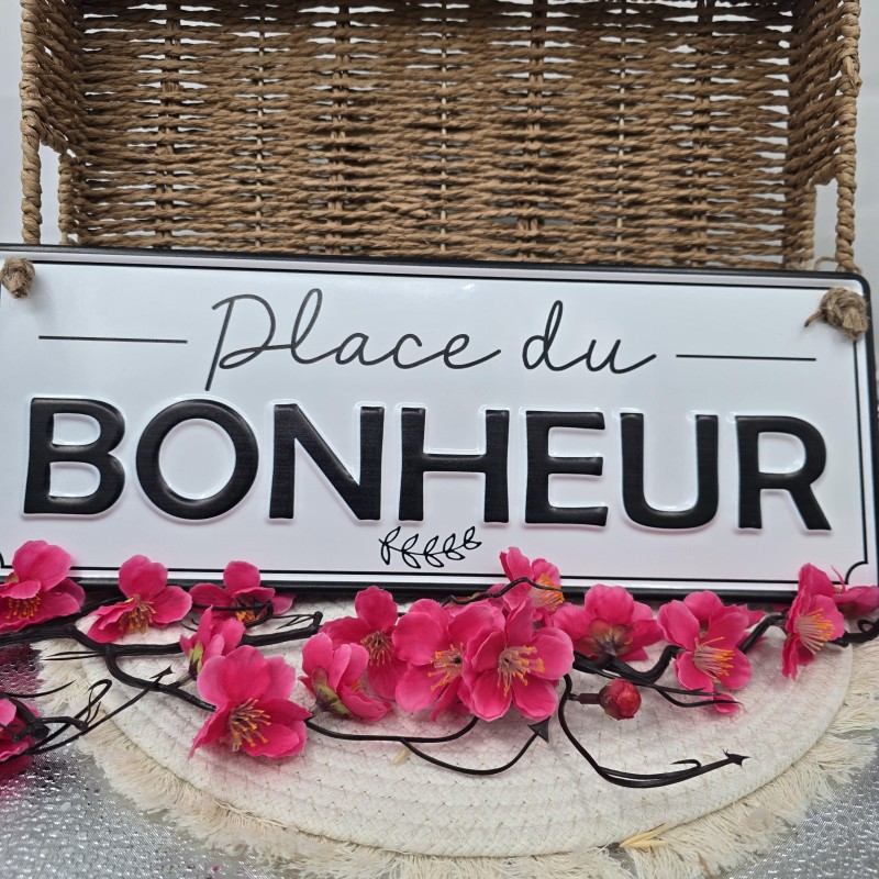 PLAQUE METAL "PLACE DU BONHEUR"