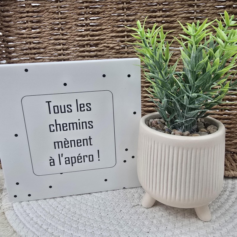 Cadre épais 15/15 "Tous les chemins mènent à l'apéro !"