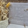 Cadre relief 20/20 "Savourez chaque bulle de bonheur comme des instants pétillants"