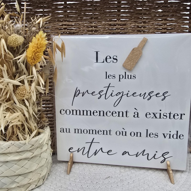 Cadre relief 20/20 " Les bouteilles les plus prestigieuses ... où on les vide entre amis