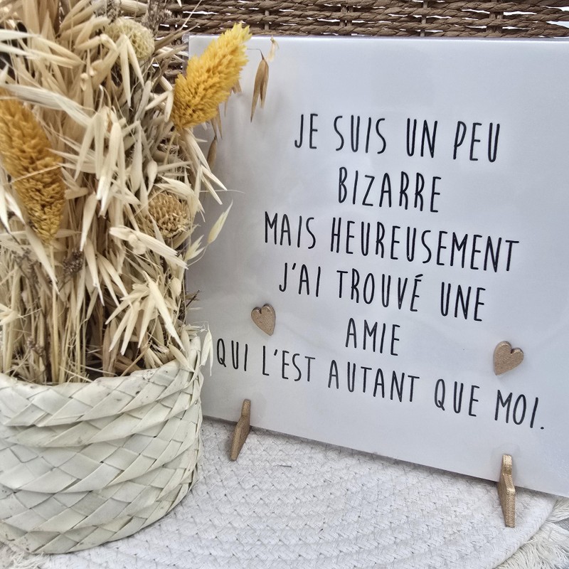 Cadre relief 20/20 "Je suis un peu bizarre mais heureusement j'ai trouvé une amie qui l'est autant que moi"