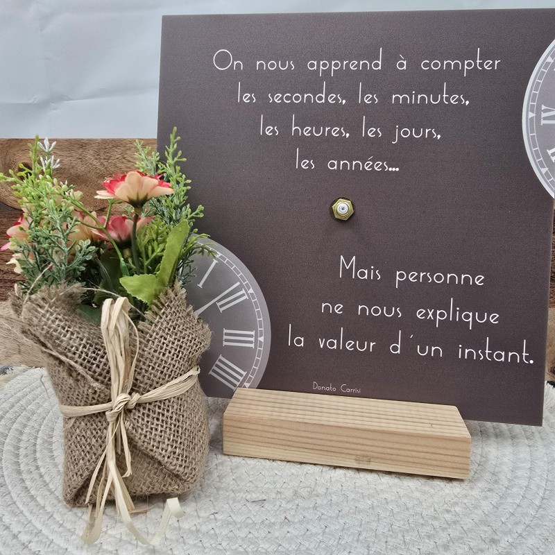 Horloge 22cm/22 cm"On nous apprend..."