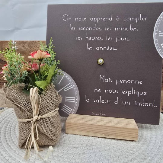 Horloge 22cm/22 cm"On nous apprend..."