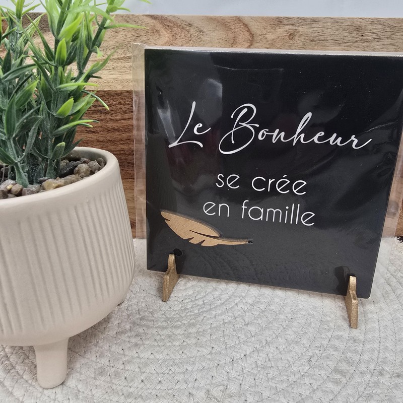 Cadre relief 15/15 "le bonheur se crée en famille"