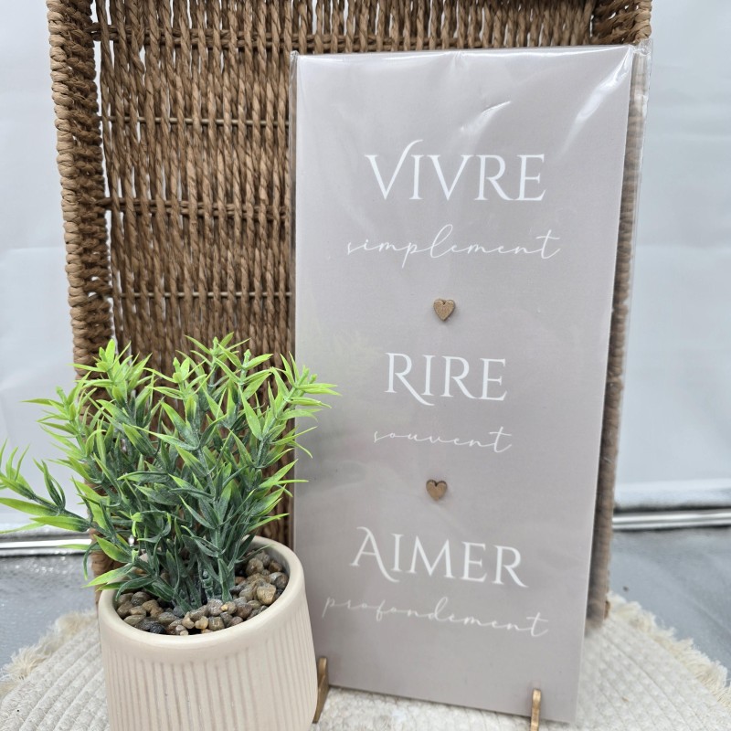 Cadre relief 15/30 "Vivre simplement..."