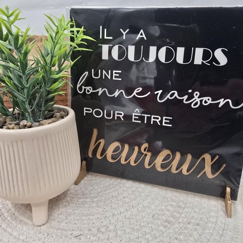 Cadre relief 20/20 "Il y a toujours une bonne raison pour être heureux"