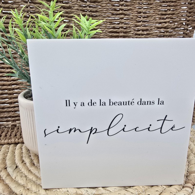 Cadre épais 15/15 "Il y a de la beauté dans la simplicité"