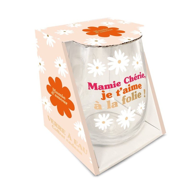 VERRE ROND MAMIE D AMOUR TU ES FORMIDABLE