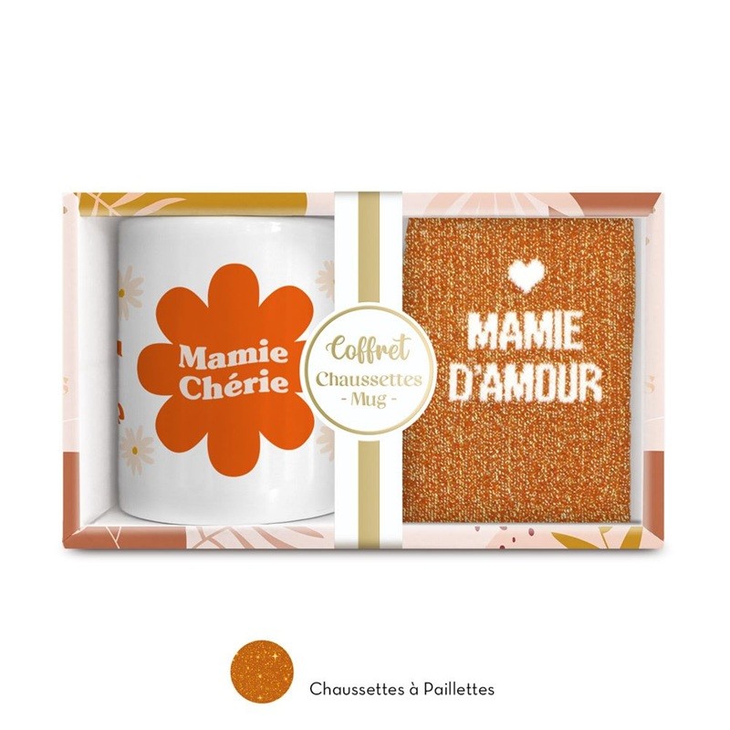 COFFRET MUG CHAUSSETTES MAMIE CHERIE