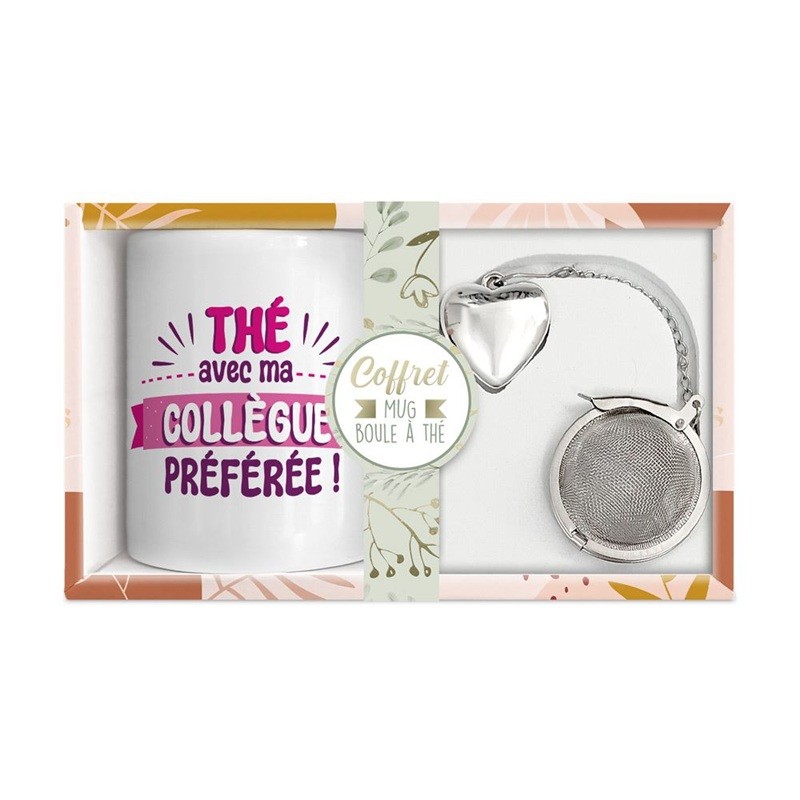 COFFRET MUG BOULE A THE "COLLEGUE"