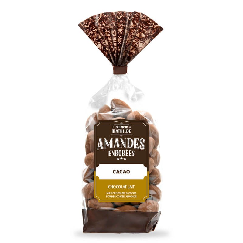 Amandes Chocolat Lait Poudre de Cacao Sachet 170G