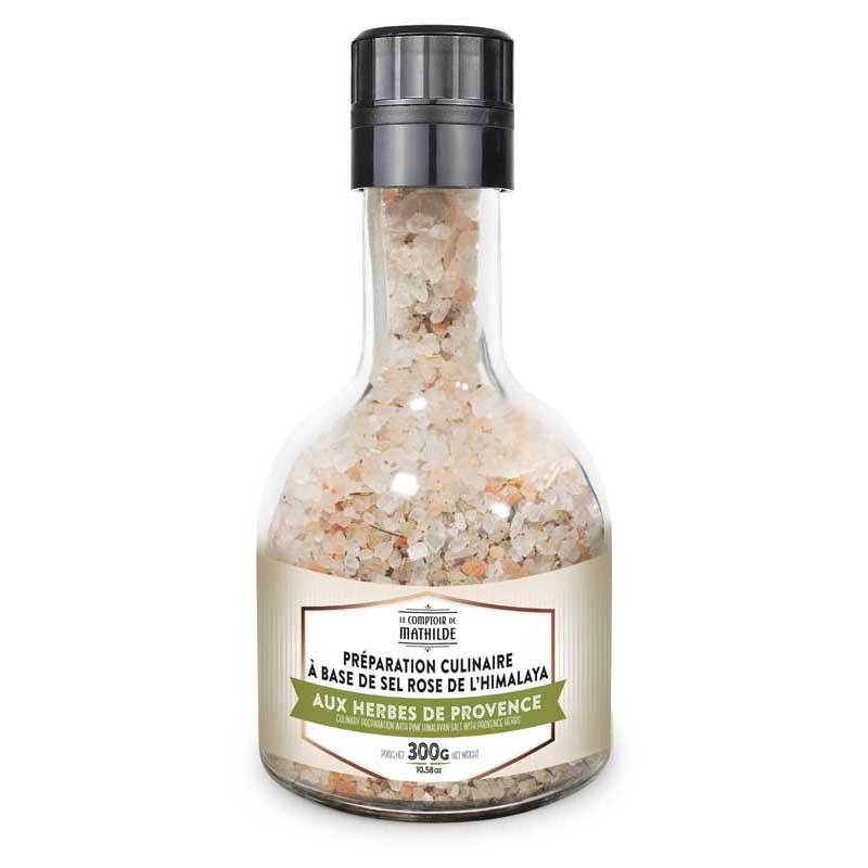 Moulin Empilable Preparation Culinaire A Base De Sel Rose De L'Himalaya Aux Herbes De Provence 300G