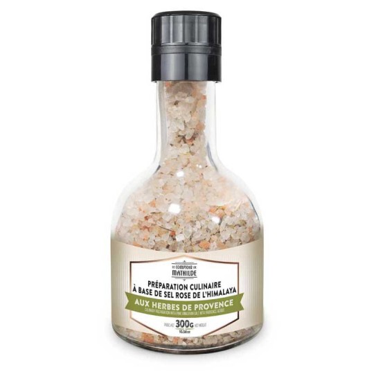 Moulin Empilable Preparation Culinaire A Base De Sel Rose De L'Himalaya Aux Herbes De Provence 300G