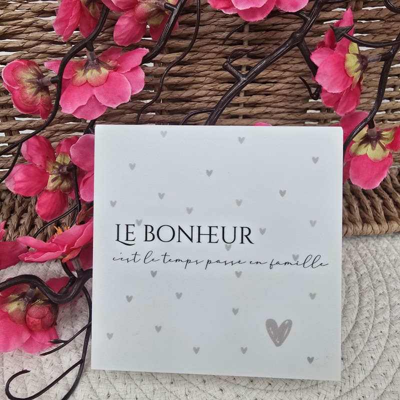 Cadre épais 10/10 "Le bonheur est le temps passé en famille"
