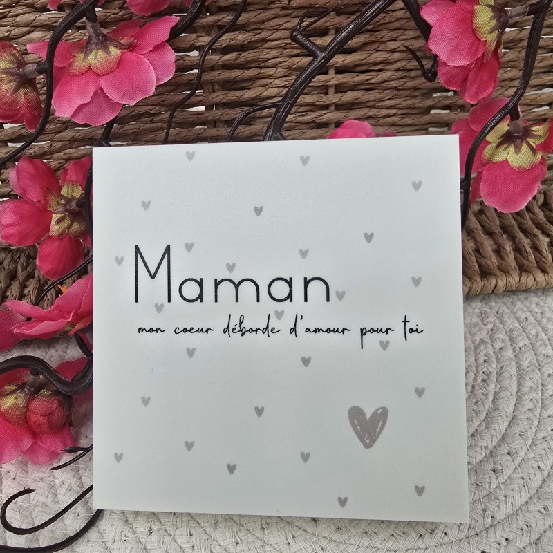Cadre épais 10/10 "Maman mon cœur déborde d'amour pour toi"