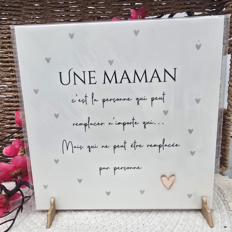 Cadre relief 20/20 "Une maman c'est la personne qui peut remplacer n'importe qui mais qui ne peut être remplacée par personne"