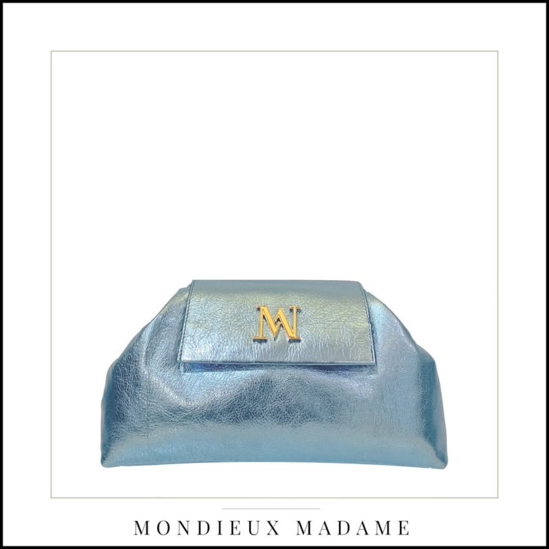 Sac"Naomi" Bleu Métallique Mondieux Madame