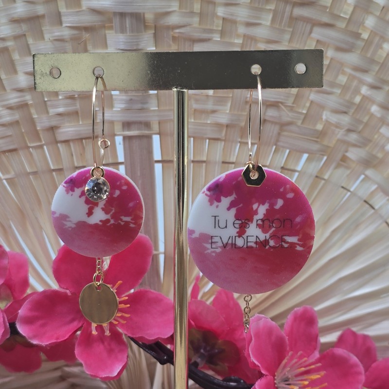 Boucles d'oreilles " Tu es mon évidence"