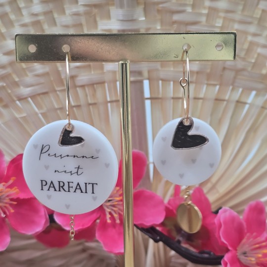 Boucles d'oreilles "Personne n'est parfait"