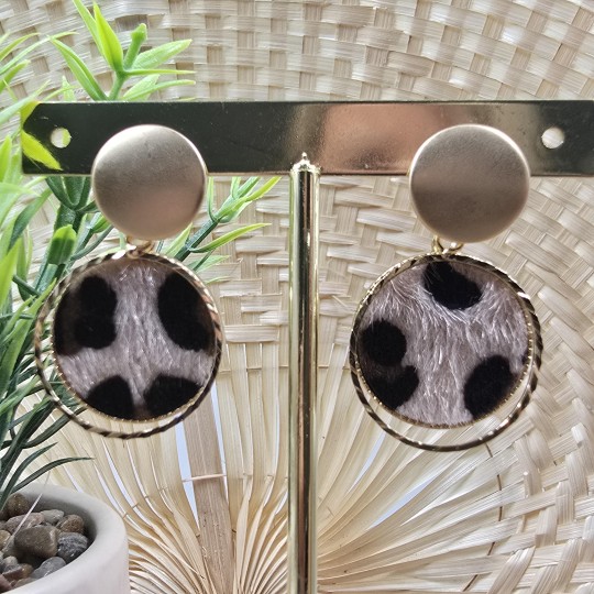Boucles d'oreilles Ronde Léopard