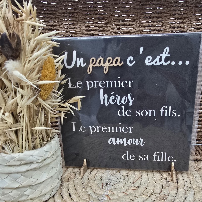 Cadre relief 20/20 "Un papa c'est..."