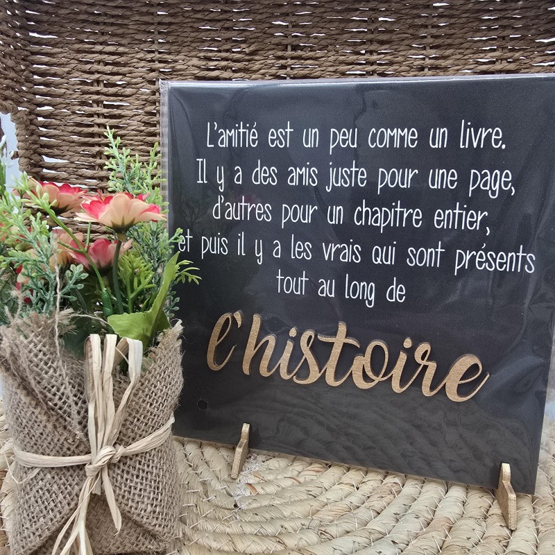 Cadre relief 20/20 "L'amitié est un peu comme un livre..."