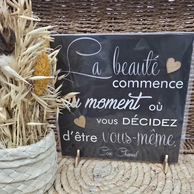 Cadre relief 20/20 "La beauté commence au moment où..."