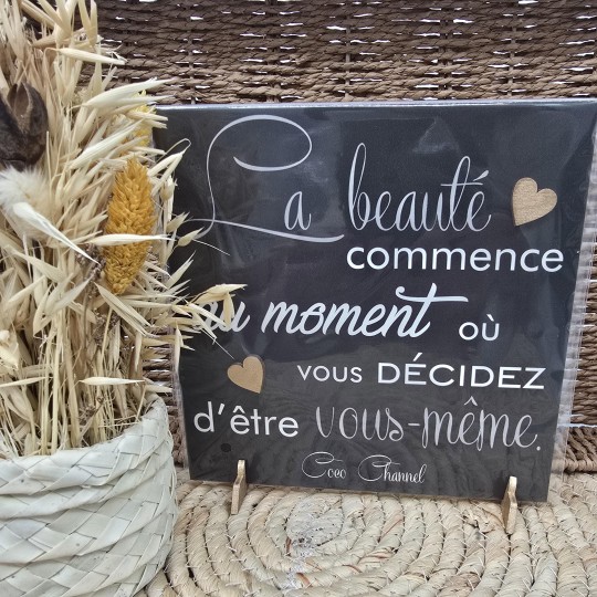 Cadre relief 20/20 "La beauté commence au moment où..."