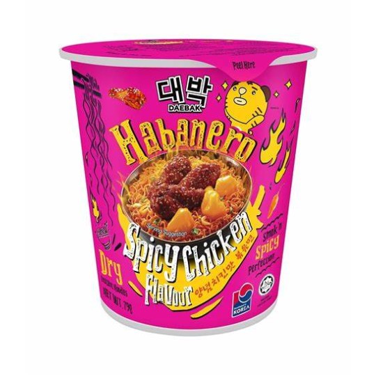 DAEBAK HABANERO NOODLES SPICY CHICKEN 79GR