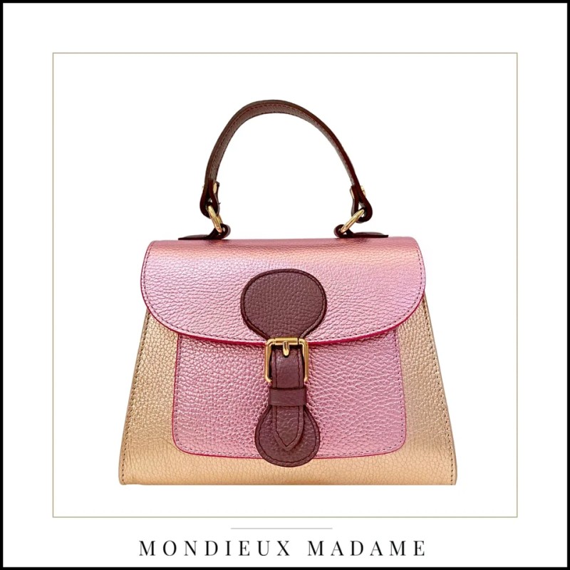 Sac à mains "Francis"ecru /camel/nero Mondieux Madame
