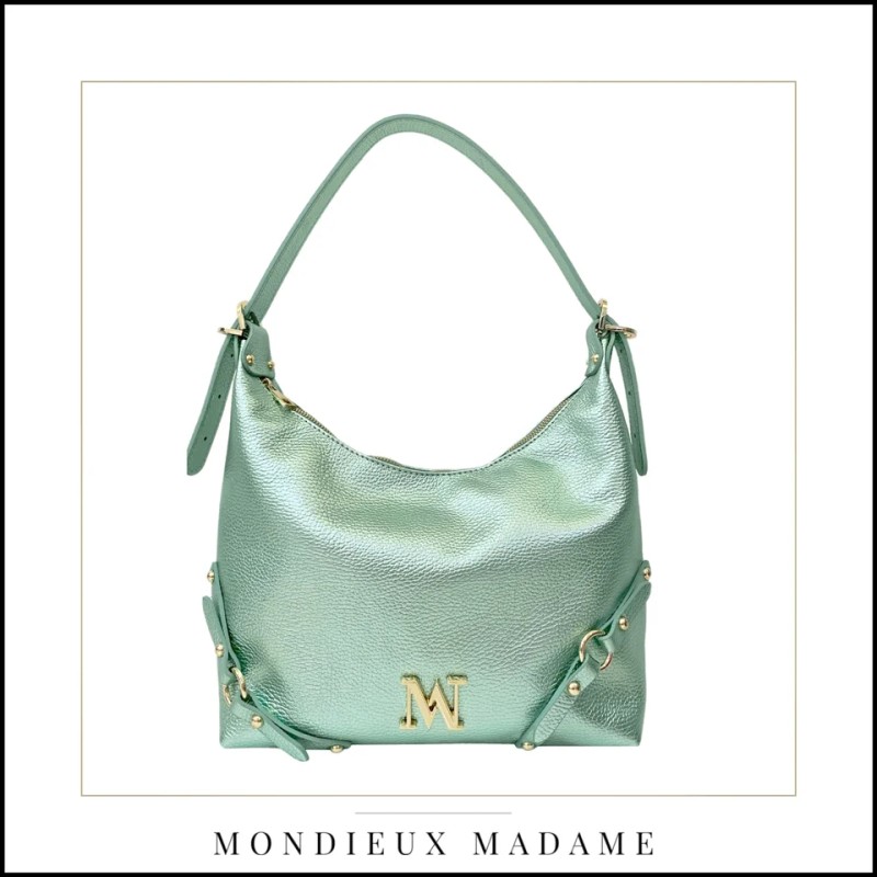 Sac à mains "Diana"vert métallique Mondieux Madame