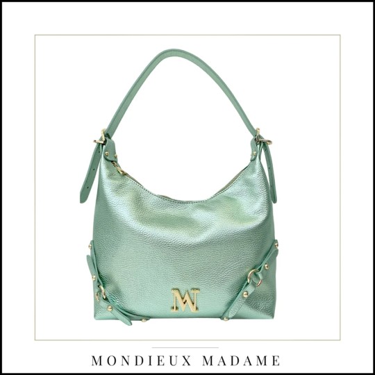 Sac à mains "Diana"vert métallique Mondieux Madame