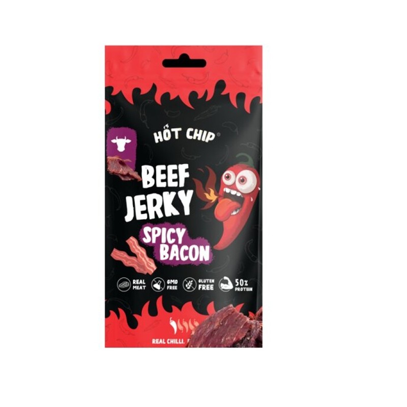 Hot Chip Beef Jerky Spicy Bacon 25g