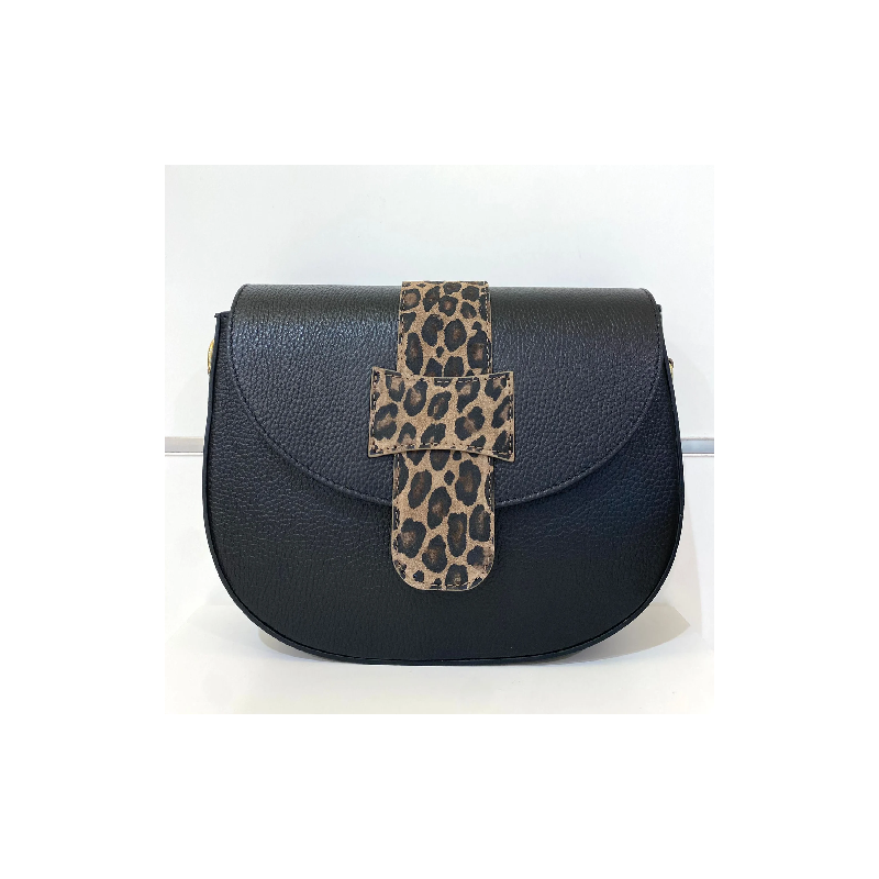 Sac "Tofia" Noir et léopard Mondieux Madame