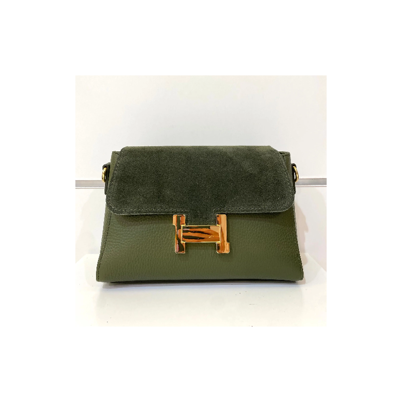 Sac "Nina" Kaki/Kaki suede Mondieux Madame