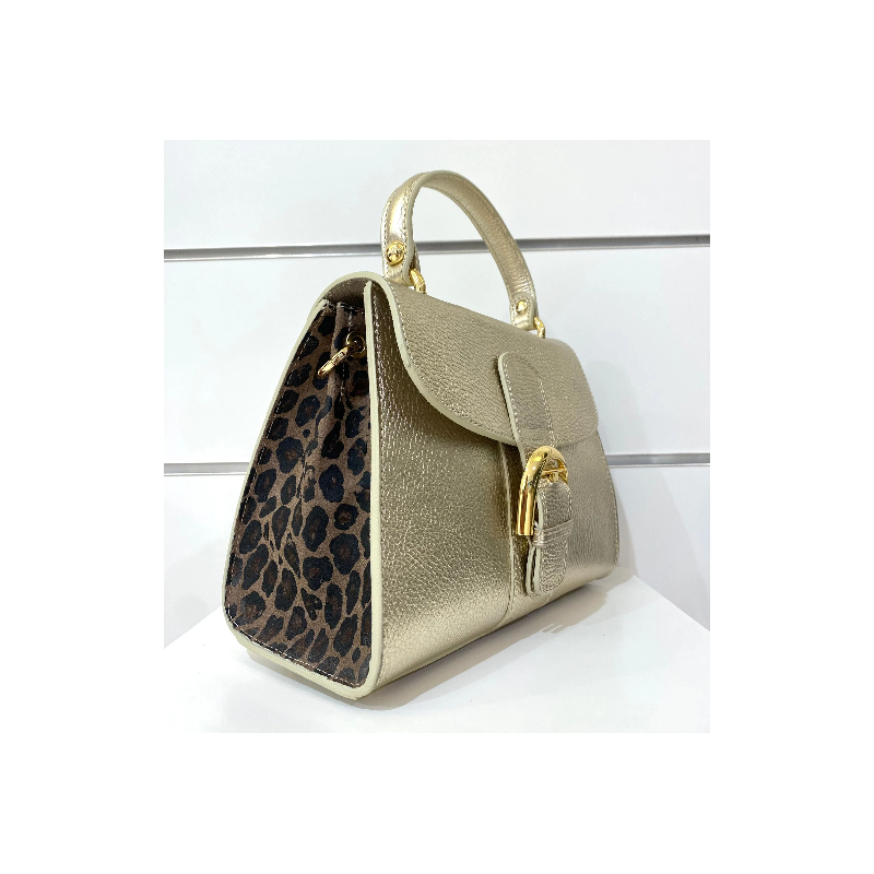 Sac "Delay" Mini Suede Doré/Léopard Mondieux Madame