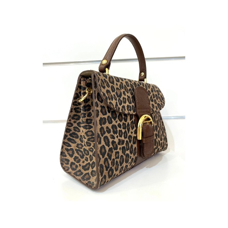 Sac "Delay" Mini Suede Léopard/Marron Mondieux Madame