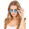 Lunettes rondes bleues de hippie adulte