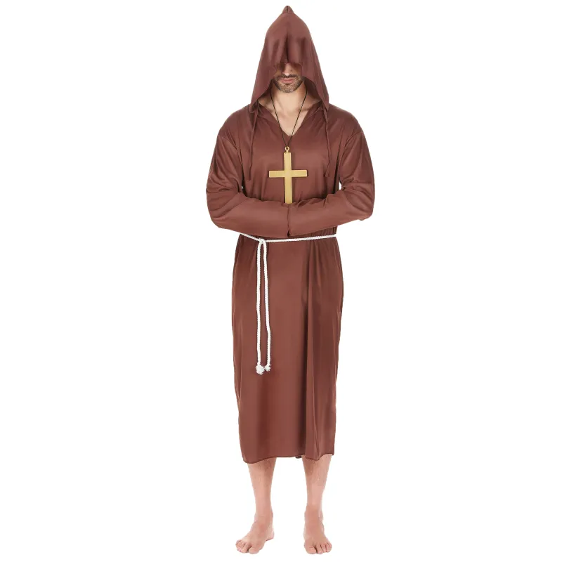 Déguisement moine marron clair homme