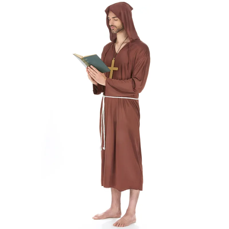 Déguisement moine marron clair homme