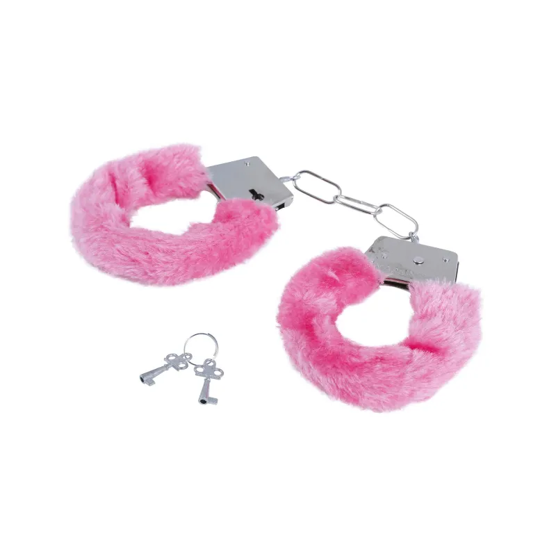 Menottes en fourrure rose adulte