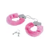 Menottes en fourrure rose adulte
