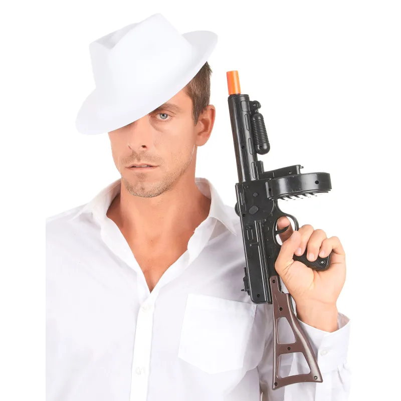 Chapeau de gangster blanc adulte