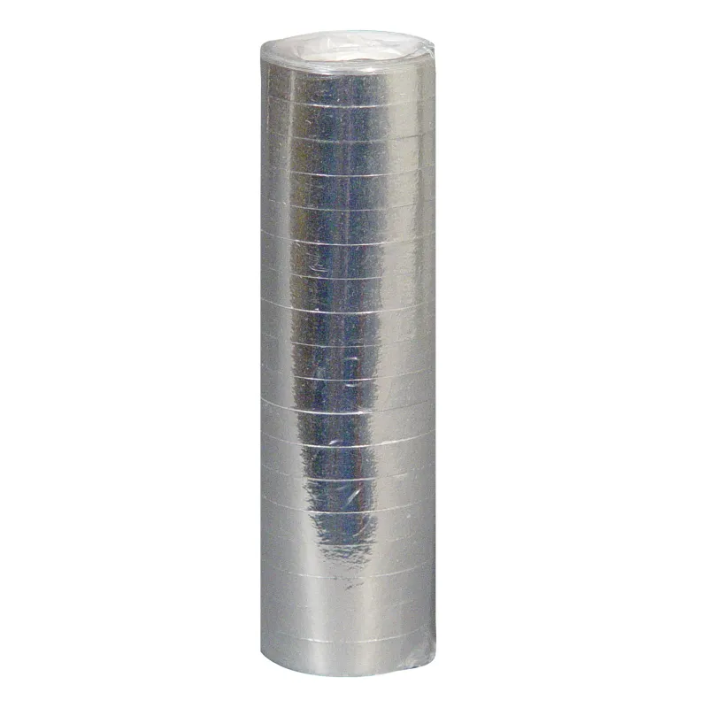 Rouleau de serpentins argentés 4 m