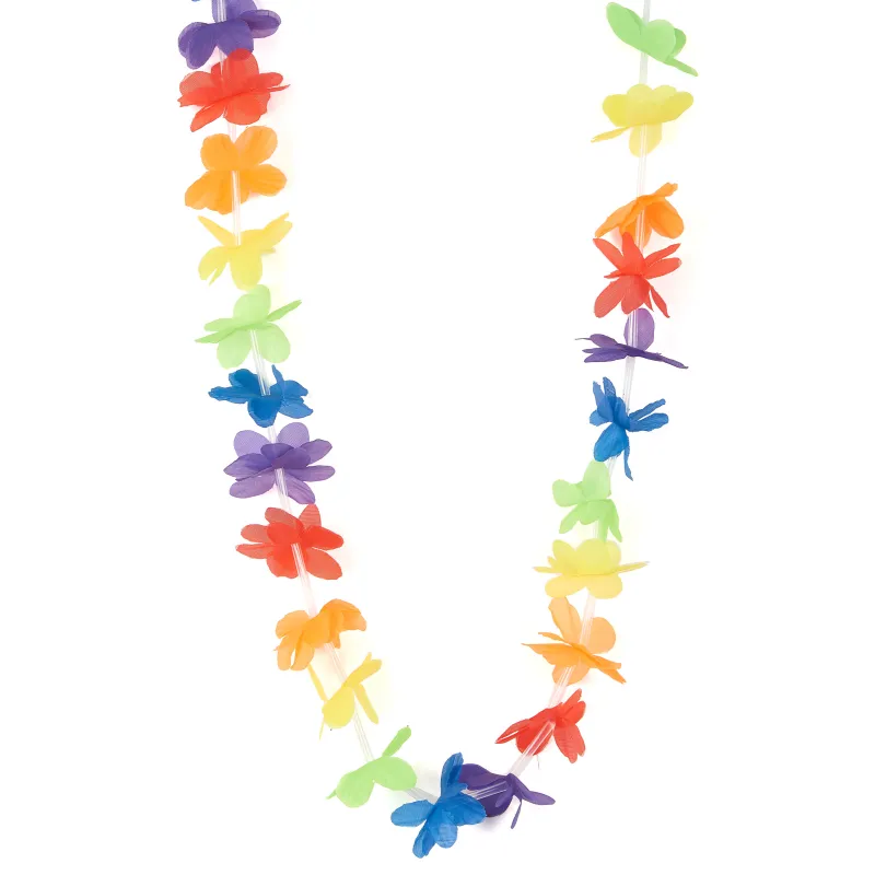 Collier Hawaï de bienvenue multicolore